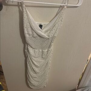 Elegant White Dress with Rhinestone Accents